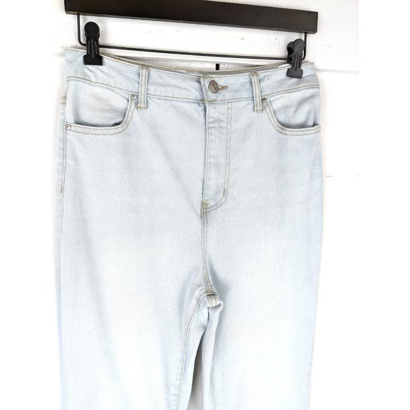 90s vintage light blue flare high rise denim jeans - Picture 3 of 6